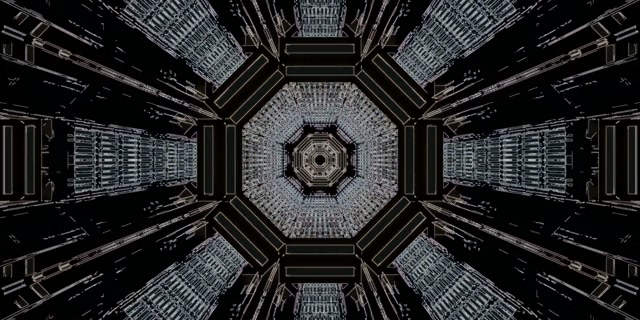 Kaheksanurk Neon Tunnel Tume Ekraanisäästja 2:1 Univisium 60fps VJ Loop