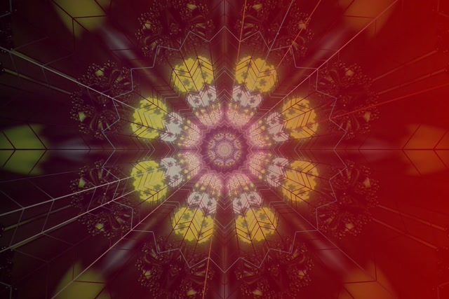 VJ loop Neon Tunnel Punane Tähe Kaleidoskoop 3:2 surface 60fps ekraanisäästja