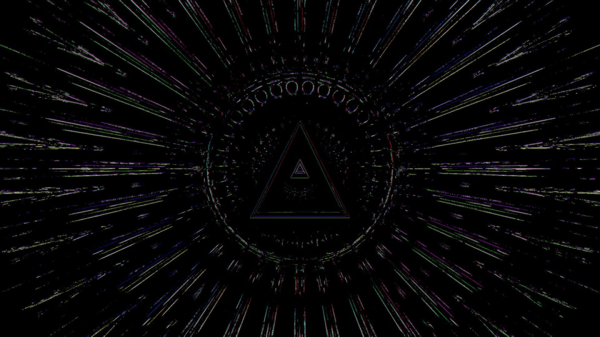 Neon Tunnel Triangle 4K UHD 60fps Screensaver VJ Visuals