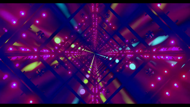 More Arrosa Neon Kaleidoskopio Tunel Biziduna VJLoops Mugimendu Abstraktua Atzeko Planoa