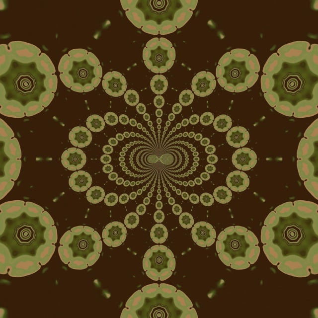 VJLoops begizta Neon Tunela Mandala Kaleidoskopia Marroi Berde 1:1 Square 60fps Pantaila-babeslea