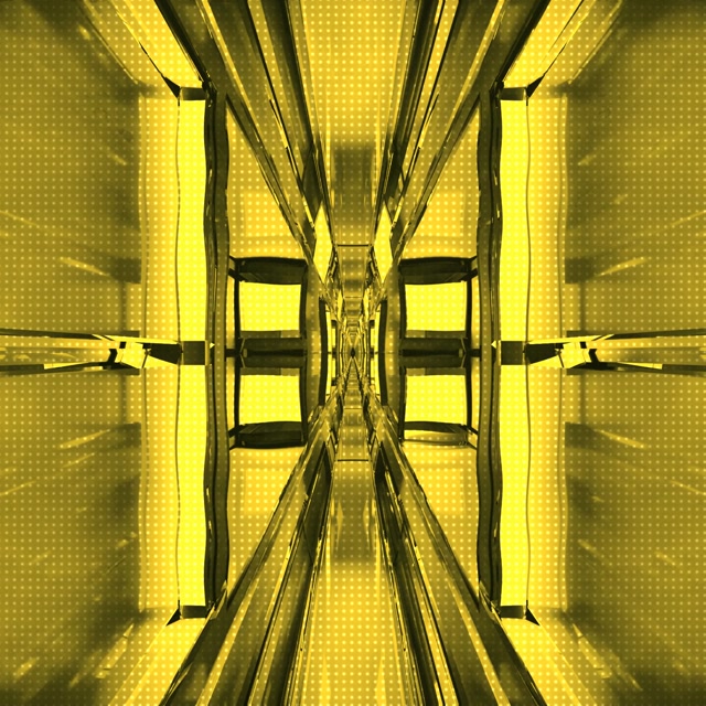 Yellow Neon Tunnel Vj Loop 1:1 Square 60fps Screensaver Geometric Perspective