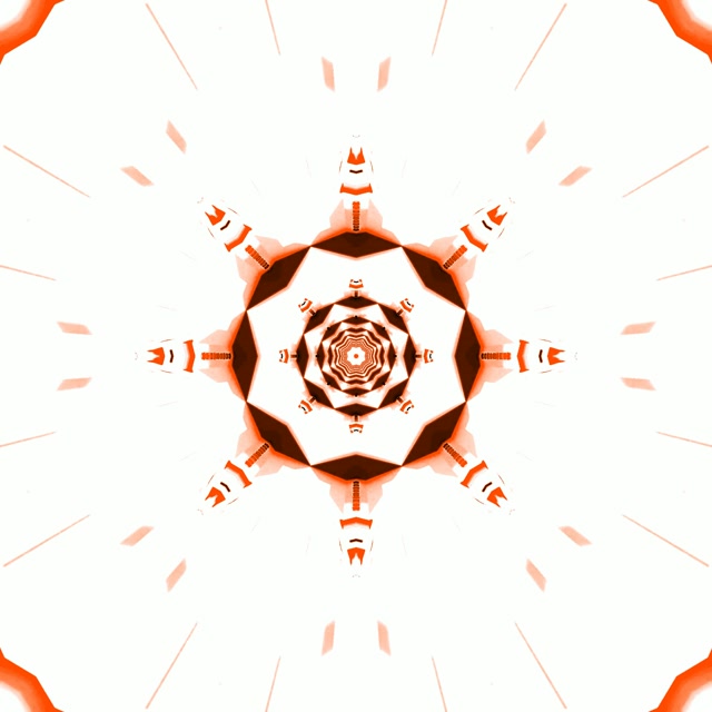 Red Kaleidoscope Star Neon Tunnel Vj Loop 1:1 Square 60fps Screensaver