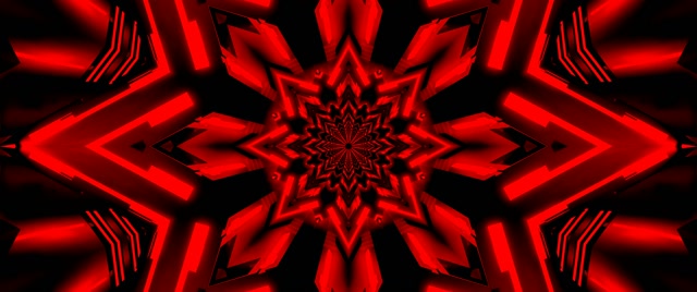 Neon Tunnel Green Star Kaleidoscope VJ Loop 2.39:1 Cinemascope 60fps Screensaver