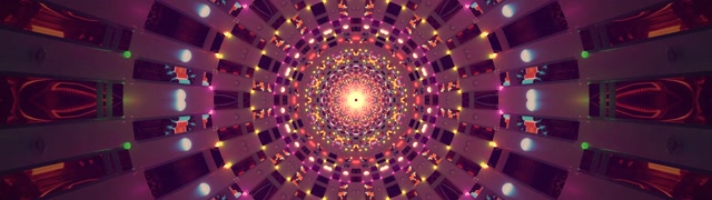 Neon Tunnel Kaleidoscope Spiral 32:9 Super Ultrawide 60fps Screensaver Vj Loop