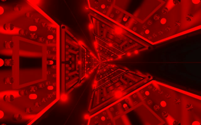 Red Neon Tunnel Vj Loop 16:10 Macbook 60fps Screensaver Triangular Sci-Fi Corridor