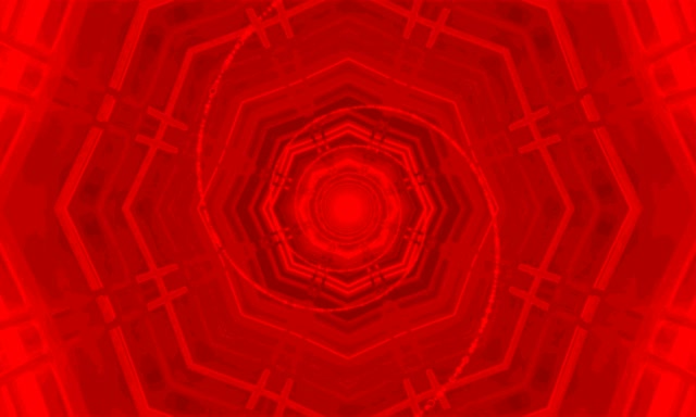 Red Neon Tunnel Octagon Vortex Vj Loop 5:3 Wide 60fps Screensaver
