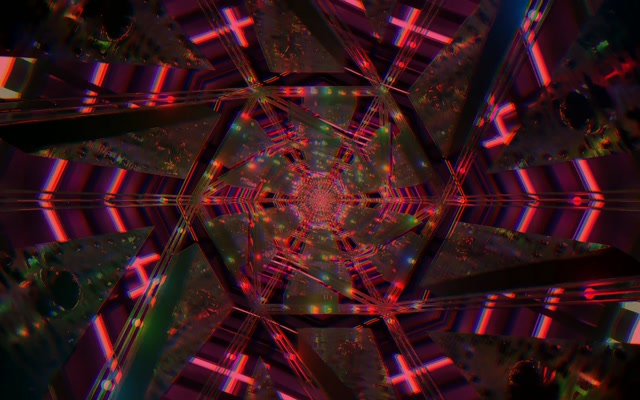 Neon Tunnel Red Kaleidoscope Star Vj Loop 16:10 Macbook 60fps Screensaver