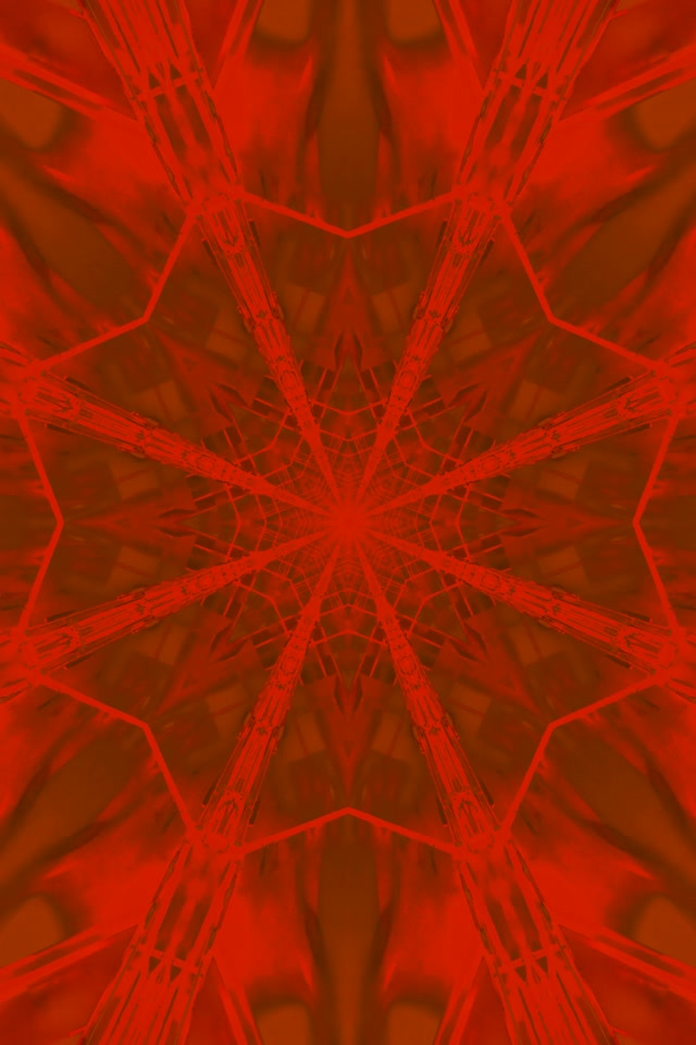Red Fractal Kaleidoscope Neon Tunnel VJ Loop 2:3 Photo Portrait 60fps Screensaver