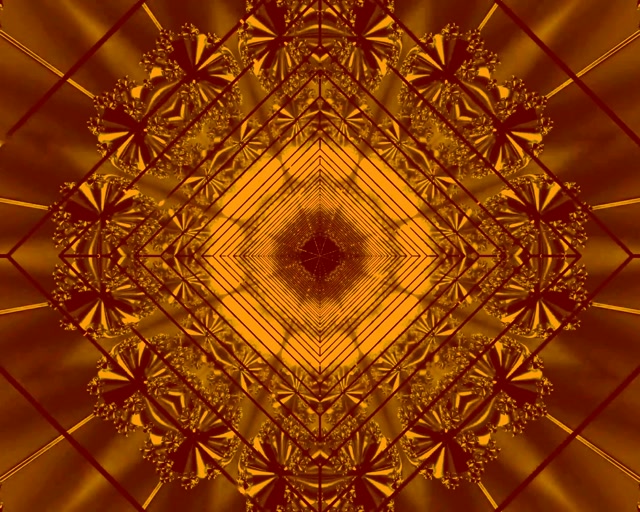 Urrezko Fraktal Neon Tunel Pantaila-Babeslea 5:4 industriala 60fps VJ Loop