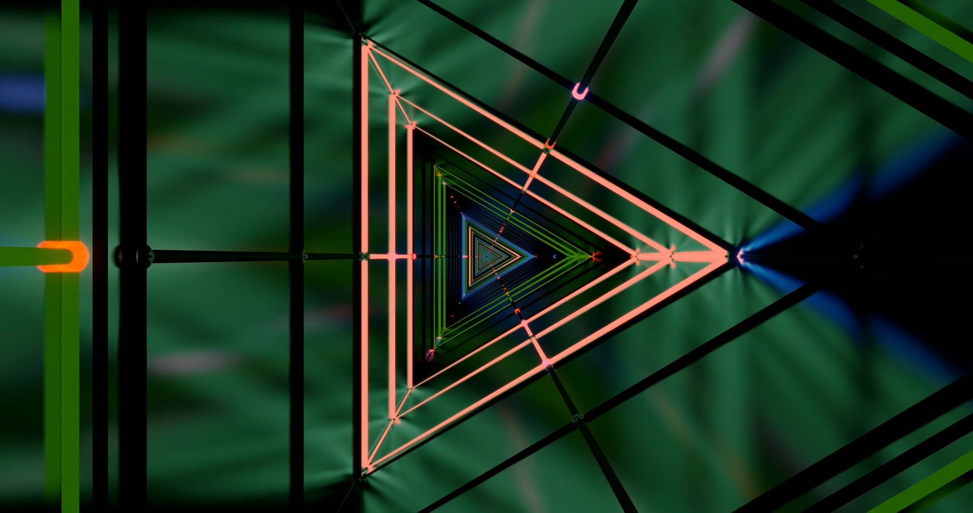 Neon Tunnel Triangle VJ Loop 4K UHD 60FPS Screensaver Live Wallpaper