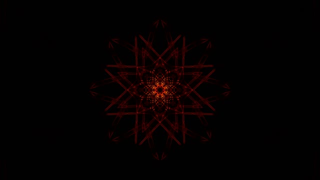 Ilun Gorri Geometriko Izarra Mandala VJLoops - Kaleidoskopio Mugimendu Abstraktua Atzeko...
