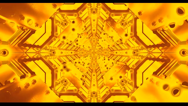 Urrezko Kaleidoskopia Zirkuitu Plaka VJ Loop - Abstraktu Teknologia Mandala Mugimendu Atz...
