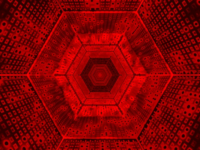 VJLoops Gorri Hexagono Neon Tunel Pantaila Babesa 4:3 Klasikoa 60fps