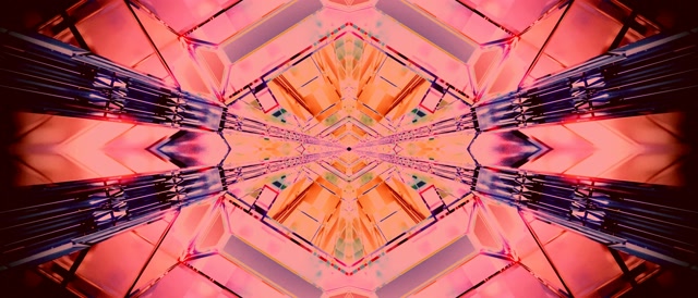 Neon Tunel Kaleidoskopio Leherketa VJ Loop 21:9 Ultrazabala 60fps Pantaila-babeslea