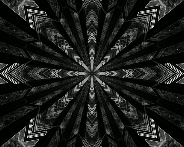 Ilun Neon Tunel B&W Kaleidoskopioaren 5:4 industriala 60fps Pantaila-babeslea VJLoop