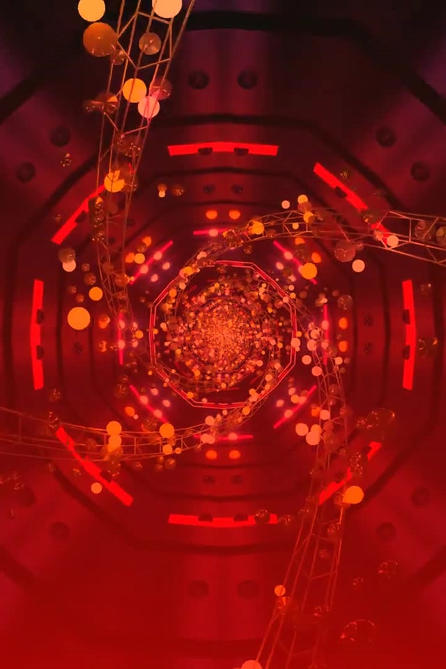 Neon Tunela Oktagonoa Haizezuloa 2:3 Bertikala 60fps Pantaila-babeslekua Vj Loop