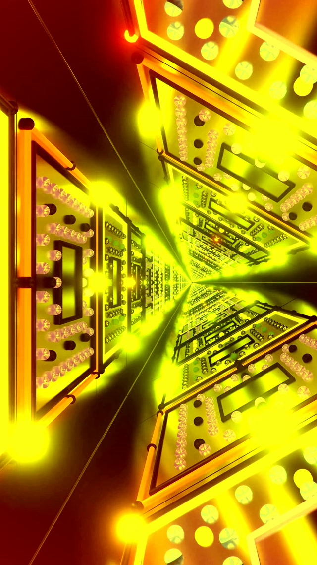 Vj loop Neon Tunela Hori Zirkuitu Sarea 9:16 Reels 60fps Pantaila-babeslea