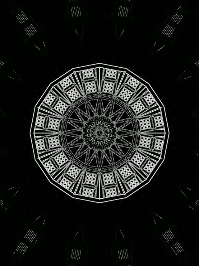 Neon Tunel Mandala Izar VJLoop 3:4 iPad Portrait 60fps Pantaila-babeslea