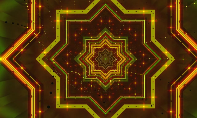 Neon Tunel Urrezko Izar Haizezulo VJ Loop 5:3 Wide 60fps Pantaila-babeslea