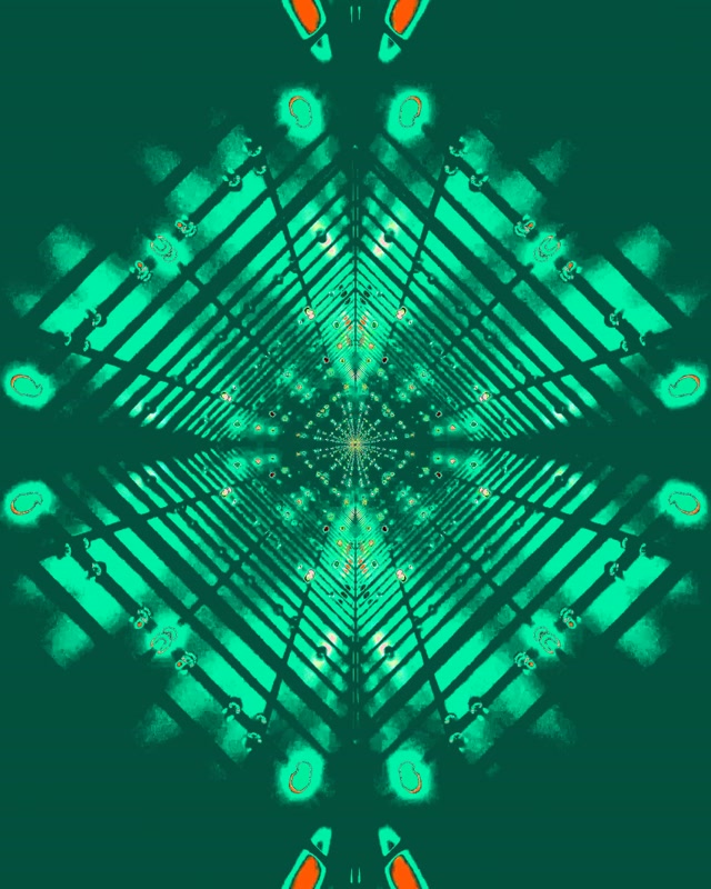 Neon Tunel Berde Kaleidoskopoa VJLoops 4:5 Instagram 60fps Pantaila-babeslea