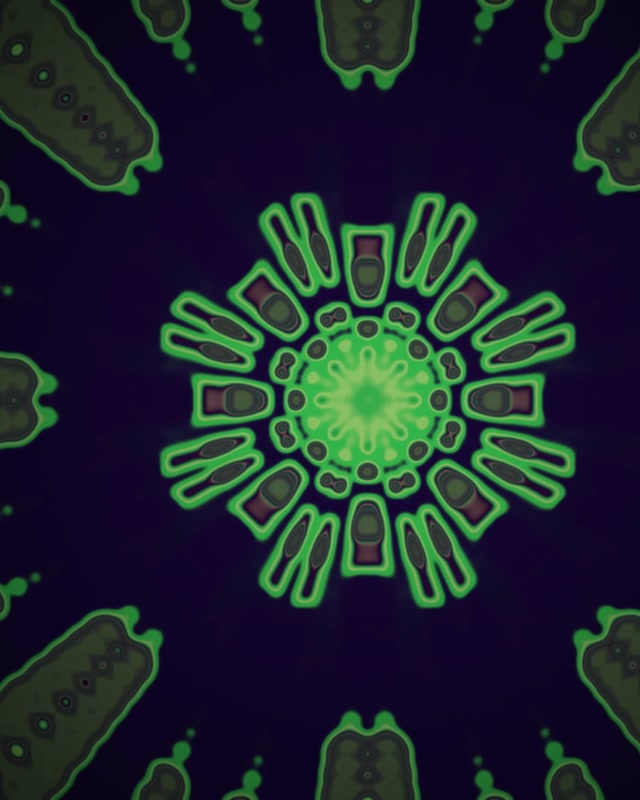 Neon Tunel Berde Mandala Eztanda VJ Loop 4:5 Instagram 60fps Pantaila-babeslea