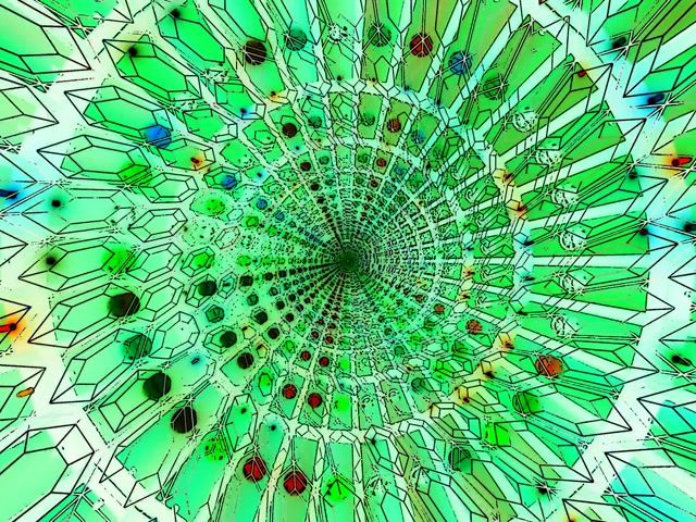 Berdea Neon Tunela Pantaila-babeslea 4:3 Klasikoa 60fps VJ Loop PC Laptop