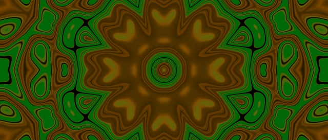 Neon Tunel Berde Mandala Koadrila VJ Loop 21:9 Ultrawide 60fps Pantaila-Babesleak