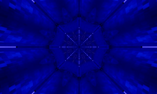 Neon Tunel Urdin Kaleidoskopio Elur-marra VJ Loop 5:3 Wide 60fps Pantaila-babeslea