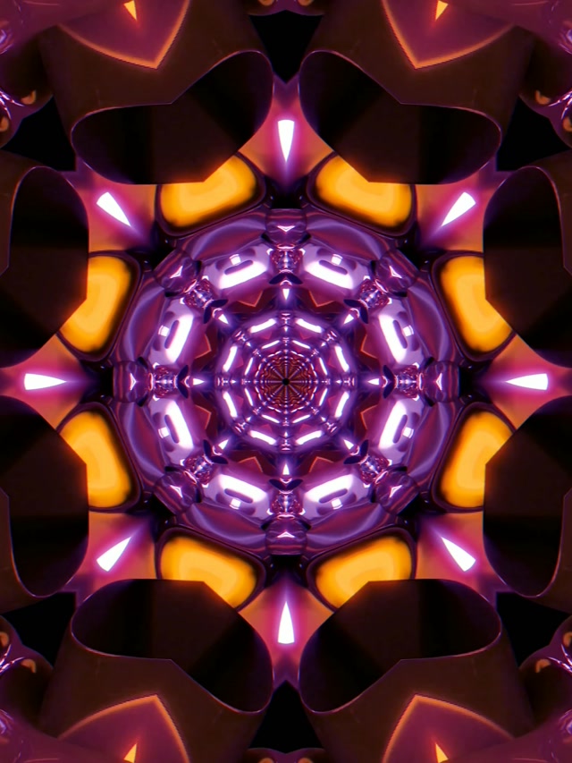Neon Tunel Moreak Kaleidoskopoa Pantaila-babeslea 60fps 3:4 iPad Portrait Vj Loop