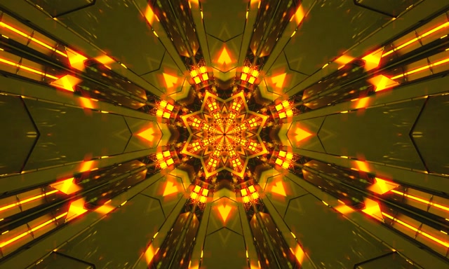 Neon Tunel Urrezko Izar Kaleidoskopoa Vj Loop 5:3 Wide 60fps Pantaila-babeslea