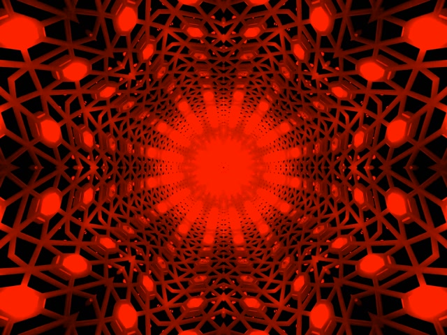 Neon Tunela Gorri Mandala Zurrunbiloa Vj Loop 4:3 Klasikoa 60fps Pantaila-babeslea