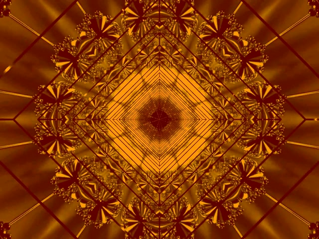 Urrezko Fraktal Neon Tunel Pantaila-Babeslea 4:3 Klasikoa 60fps VJ Loop PC