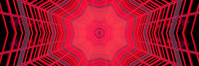 Neon Tunnel Gorria Izarra Kaleidoscope Vj Loop 3:1 Triple Wide 60fps Screensaver