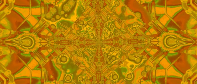 Neon Tunel Urrezko Fraktala Kaleidoskopio 21:9 Ultrawide 60fps Pantaila-Babesleak VJ Loop