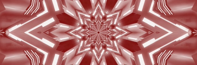 Gorria Star Kaleidoscope Neon Tunnel VJ Loop 3:1 Triple Wide 60fps Screensaver