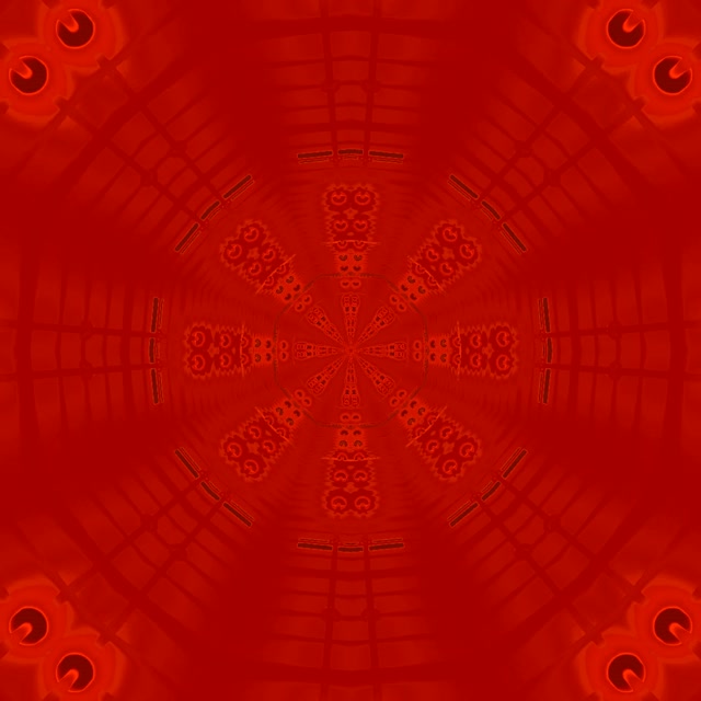 1:1 Square Pulsating Red Neon Tunnel Concentric Octagons 60fps Screensaver Vj Clip