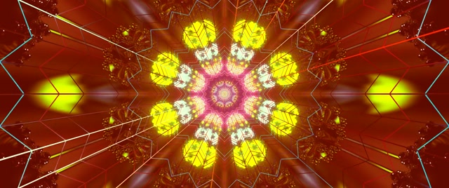 Neon Tunnel Red Fractal Kaleidoscope Burst VJ Loop 2.39:1 Cinemascope 60fps Screensaver