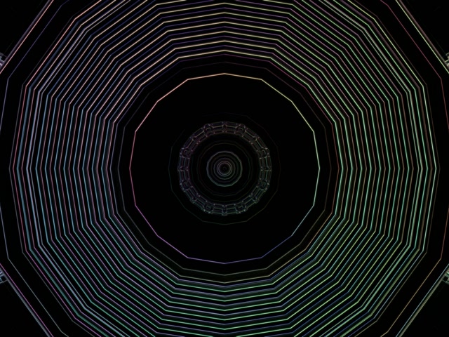 Hypnotic Neon Tunnel Vortex Loop - 4:3 Classic 60fps Screensaver
