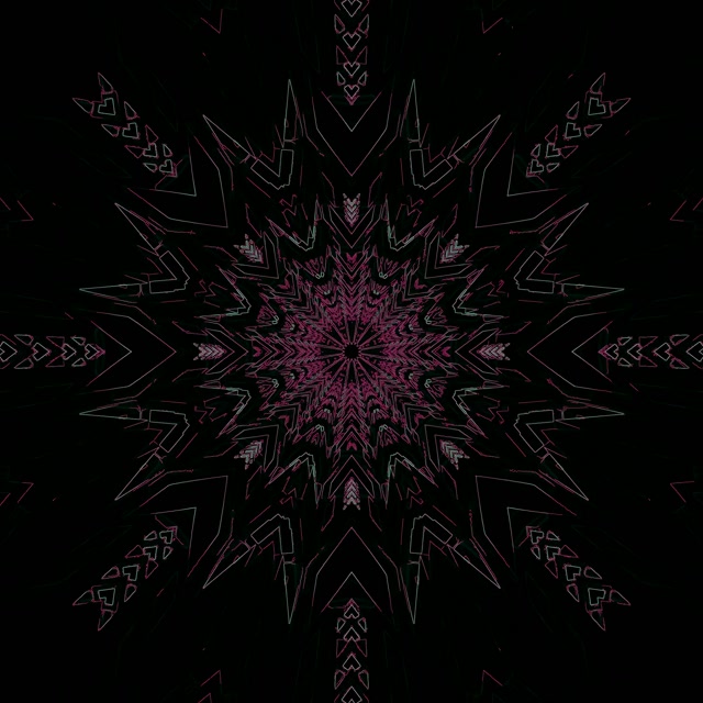 Neon Tunnel Dark Magenta Kaleidoscope Star VJ Loop 1:1 Square 60fps Screensaver