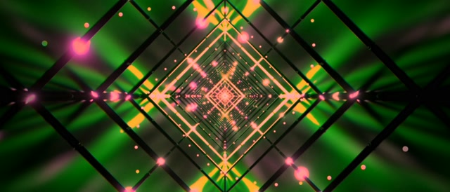 Neon Tunnel Green Diamond Vortex Vj Loop 21:9 Ultrawide 60fps Screensaver