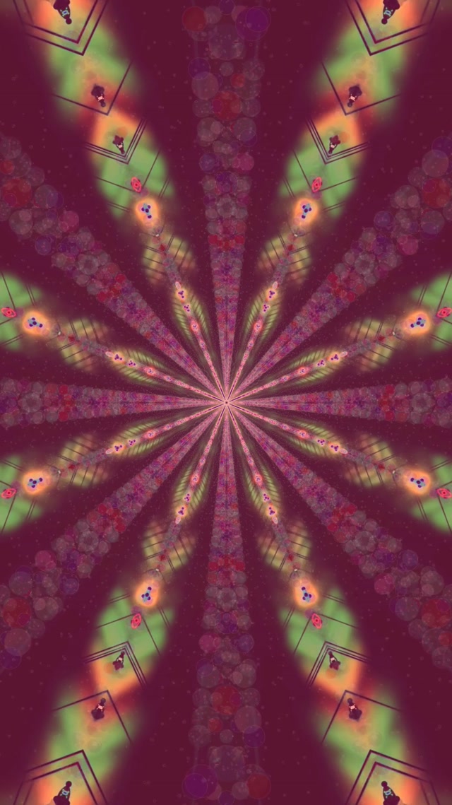 Neon Tunnel Fractal Kaleidoscope Burst 9:16 Reels 60fps Screensaver Vj Loop