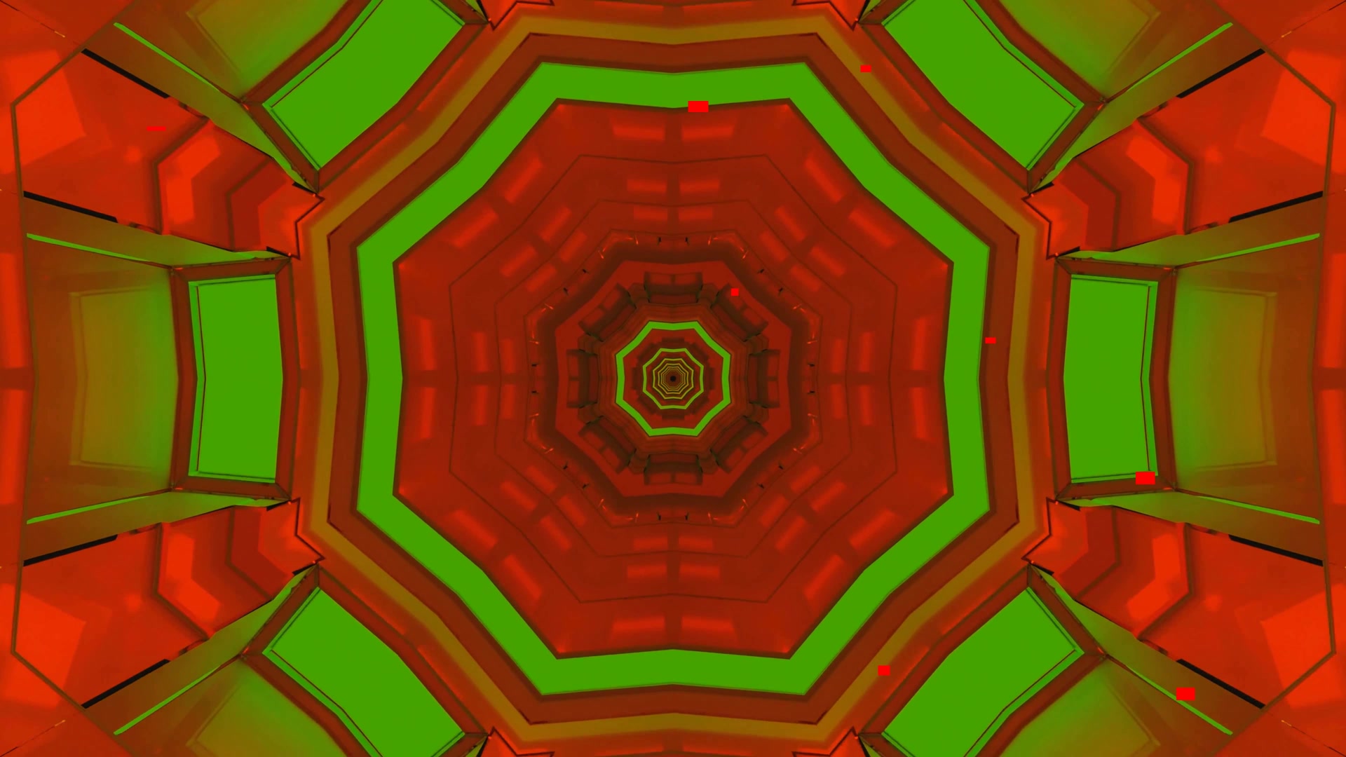 Neon Tunnel Screensaver 4K UHD 60fps Red Green VJ Loop