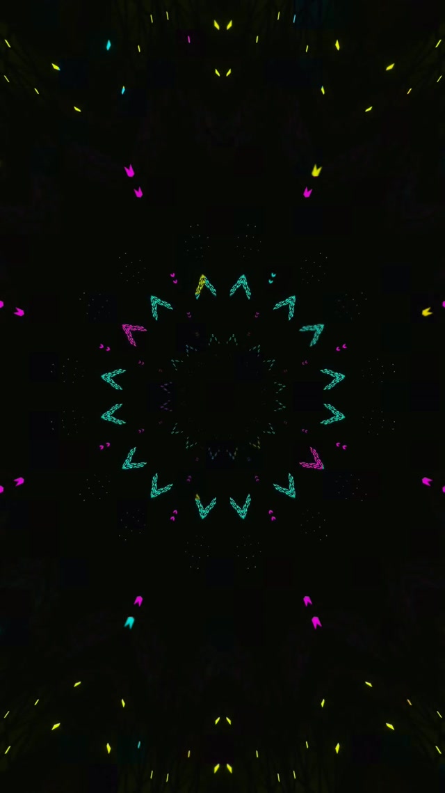 تونل نئونی کالیدوسکوپ ماندالا Vj Loop 9:16 ریلز 60fps صفحه نمایش محافظ