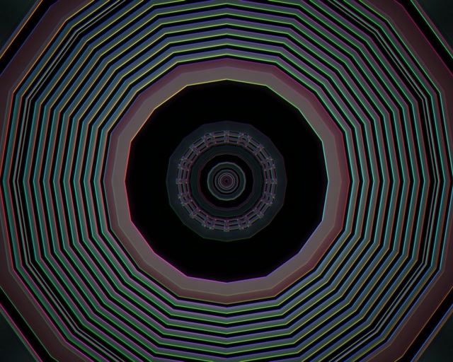 Neon Tunnel Octagonal Vortex Loop 5:4 Industrial 60fps Screensaver VJ Clip