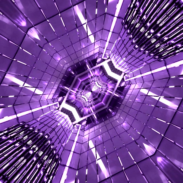 تونل نئون بنفش اسکرین سیور 1:1 مربعی 60fps VJ Loop