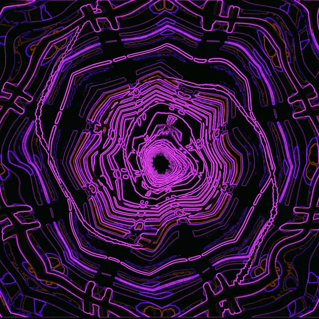 تونل نئون بنفش آبی مارپیچ 1:1 مربع 60fps محافظ صفحه VJ Loop