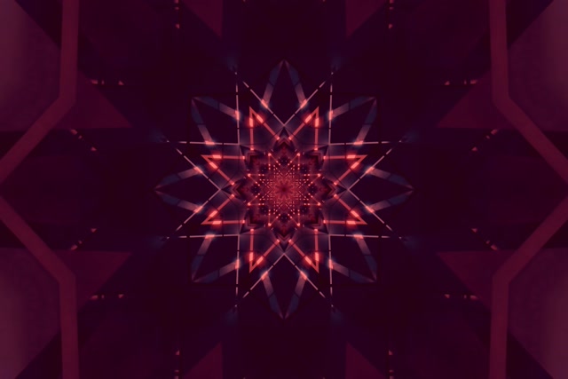 تونل نئون Red Star Kaleidoscope VJ Loop 3:2 Surface 60fps Screensaver
