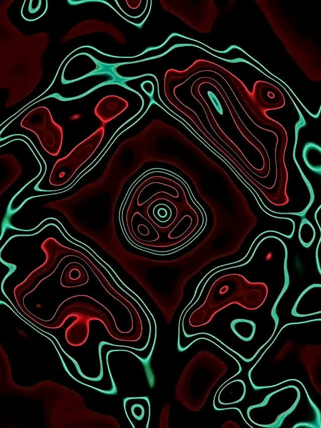 تونل نئونی خط کانتور چرخان بنفش سبز ۳:۴ iPad عمودی 60fps محافظ صفحه VJLoops