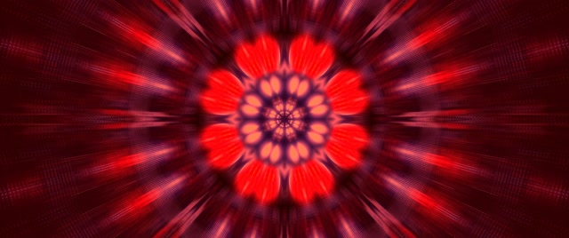 گل فرکتال قرمز تونل نئون VJ Loop 2.39:1 Cinemascope 60fps محافظ صفحه